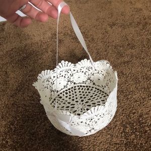 BRAND NEW Lace flower girl basket